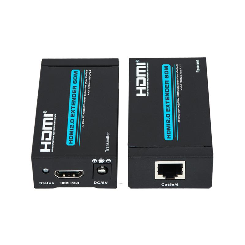 단일 cat5e \/ 6를 지원하는 신제품 V 2.0 HDMI 익스텐더 60m Ultra HD 4Kx2K @ 60Hz HDCP2.2 지원