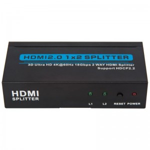 V2.0 HDMI 1x2 스플리터 지원 3D 울트라 HD 4Kx2K @ 60Hz HDCP2.2