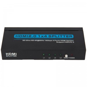 V2.0 HDMI 1x4 분배기 지원 3D 울트라 HD 4Kx2K @ 60Hz HDCP2.2