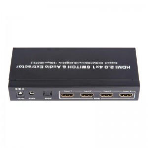 V2.0 HDMI 4x1 스위처 및 오디오 추출기 지원 ARC 울트라 HD 4Kx2K @ 60Hz HDCP2.2 18Gbps