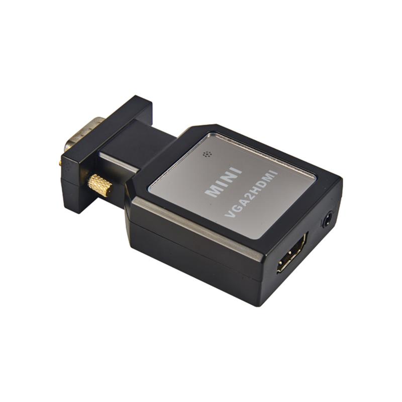 HDMI 변환기에 금속 상자 소형 크기 VGA + 3.5mm 오디오