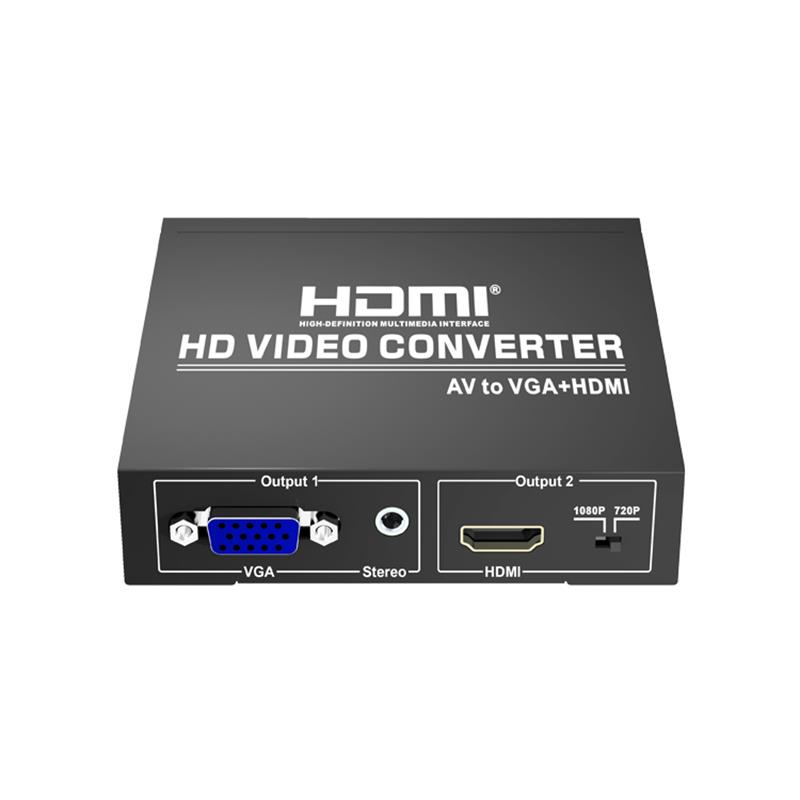 AV-VGA + HDMI 컨버터 업 스케일러 720P \/ 1080P